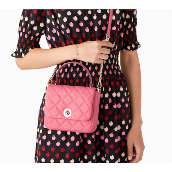 Kate Spade Natalia barbie pink Square Crossbody $360 new m11 - Picture 7 of 8